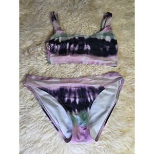 Truecraft Tie Dyed Bikini Purple Turquoise Small